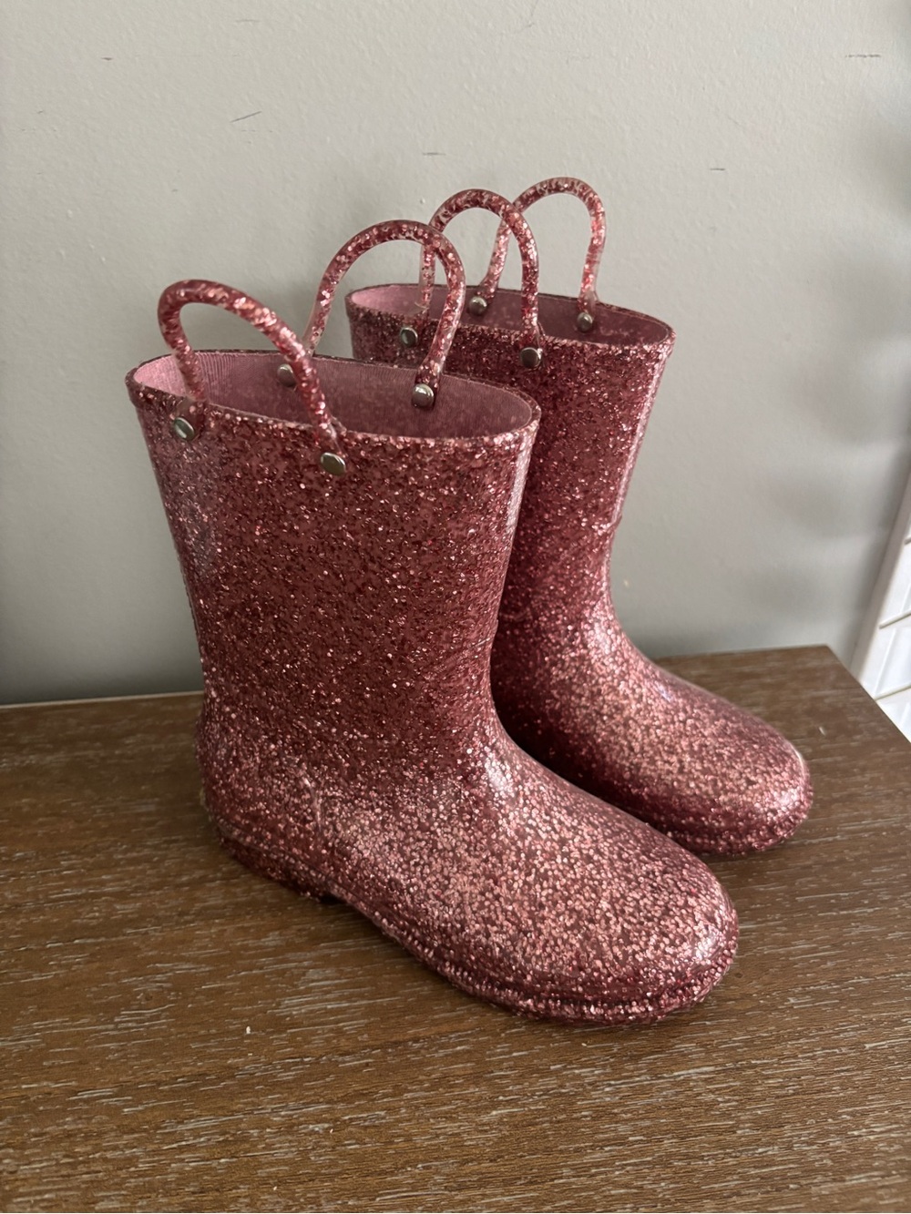 Western Chief Girls Glitter Rain Boots - Rose Pink size 1